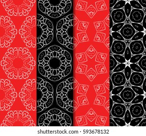Seamless patterns set. Vintage decorative ethnic floral ornament. vector illustration. oriental design for print, wallpaper, decor, fabric, textile