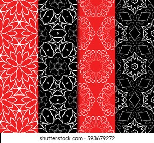 Seamless patterns set. Vintage decorative ethnic floral ornament. vector illustration. oriental design for print, wallpaper, decor, fabric, textile