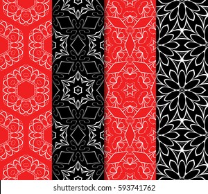Seamless patterns set. Vintage decorative ethnic floral ornament. vector illustration. oriental design for print, wallpaper, decor, fabric, textile
