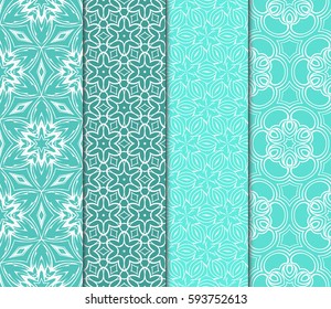 Seamless patterns set. Vintage decorative ethnic floral ornament. vector illustration. oriental design for print, wallpaper, decor, fabric, textile