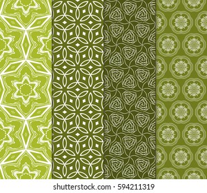 Seamless patterns set. Vintage decorative ethnic floral ornament. vector illustration. oriental design for print, wallpaper, decor, fabric, textile