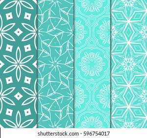 Seamless patterns set. Vintage decorative ethnic floral ornament. vector illustration. oriental design for print, wallpaper, decor, fabric, textile