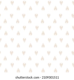 Seamless patterns of small beige hearts