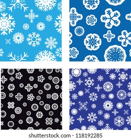 Seamless patterns with snowflakes