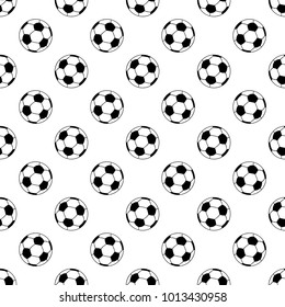 Seamless patterns from a soccer ball. Black and white. Vector illustration.