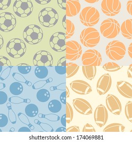 Seamless patterns of sport icons.
