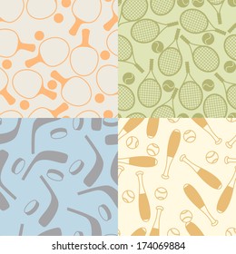 Seamless patterns of sport icons.