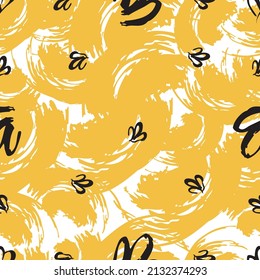 Seamless patterns with spring bright spots and color graphics. They can be used to print wallpaper, T-shirts, bags, packaging paper design and postcards on fabric.