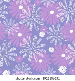 Seamless patterns. Spring floral design. Delicate purple tones are used. Perfect for websites, business cards, covers, packaging, flyers, banners or backgrounds. EPS 10.