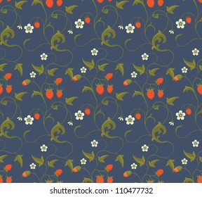 Seamless patterns with strawberries