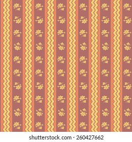 Seamless patterns stripes with flowers