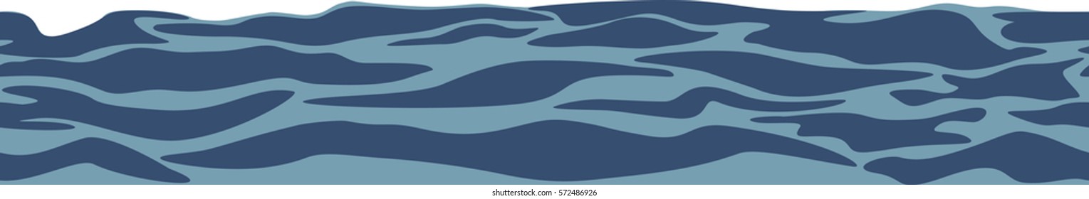 Seamless patterns with stylized blue waves vintage style