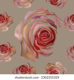Patrones sin inconvenientes. Rosas estilizadas. Fondo textil. Gráficos vectoriales.