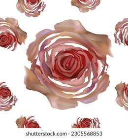 Patrones sin inconvenientes. Rosas estilizadas. Fondo textil. Gráficos vectoriales.
