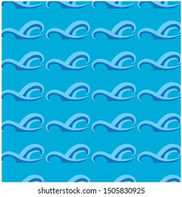 Seamless patterns with stylized sea waves vintage style.

