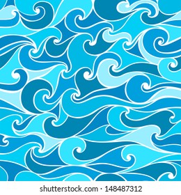 Seamless patterns with stylized wave