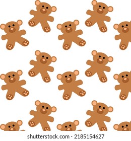 Seamless patterns of teddy bear cookies for christmas
