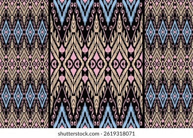 Seamless patterns textured handmade. Ethnic bohemian, Ikat style design motifs, Geometric pattern, silk damask seamless . Vector illustration