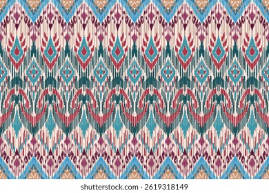 Seamless patterns textured handmade. Ethnic bohemian, Ikat style design motifs, Geometric pattern, silk damask seamless . Vector illustration