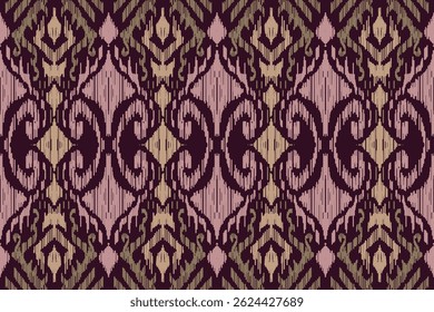 Seamless patterns textured handmade. Ethnic bohemian, Ikat style design motifs, Geometric pattern, silk damask seamless . Vector illustration.