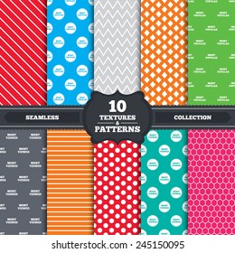 Seamless patterns and textures. Most popular star icon. Most viewed symbols. Clients or customers choice signs. Endless backgrounds with circles, lines and geometric elements. Vector