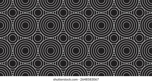 Seamless Patterns with Thin Monochrome Lines in Black, White, and Gray – Minimalist Stripe Backgrounds for Print and UI. Seamless pattern featuring abstract linear twists and maze effects.