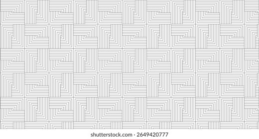 Seamless Patterns with Twisted Wavy Line Art in Modern Gray Tones for Minimalist Art and Templates, Seamless Patterns with Elegant Thin Line Stripes in Black  White, Clean Abstract Design for Modern U