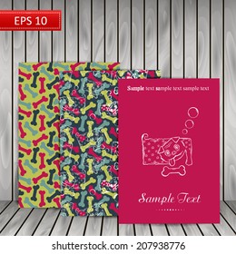 Seamless patterns (under a mask).A series of strange animals. Crazy Dog .Such simple pleasures.