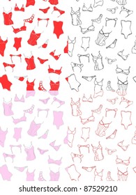 seamless patterns with underwear in doodle style