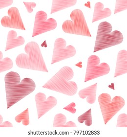 Seamless patterns for valentines day with hearts 