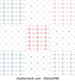 seamless patterns for Valentines day and love background