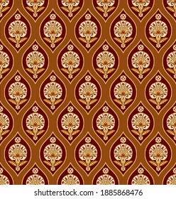 Seamless patterns with various whimsical flowers. Suzani tribal style. Clipping masks used. 
