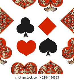 Seamless Patterns Vector Suits Playing Cards Stock Vector (Royalty Free ...