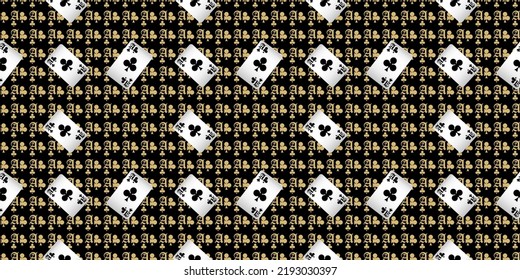 Seamless patterns. Vector suits for playing cards. Fashionable design for fabric, wallpaper, textile and decor, and back cover design for playing cards.
