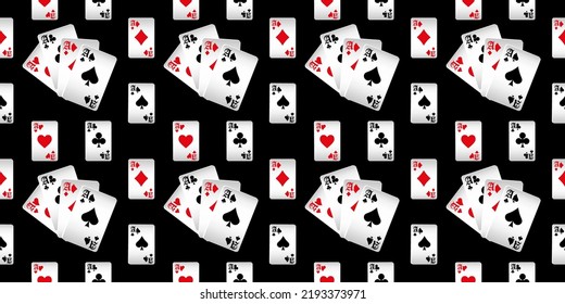 Seamless patterns. Vector suits for playing cards. Fashionable design for fabric, wallpaper, textile and decor, and back cover design for playing cards.
