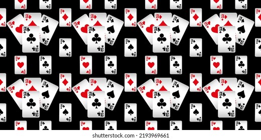 Seamless patterns. Vector suits for playing cards. Fashionable design for fabric, wallpaper, textile and decor, and back cover design for playing cards.
