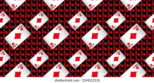 Seamless patterns. Vector suits for playing cards. Fashionable design for fabric, wallpaper, textile and decor, and back cover design for playing cards.
