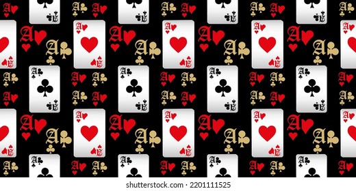 Seamless patterns. Vector suits for playing cards. Fashionable design for fabric, wallpaper, textile and decor, and back cover design for playing cards.
