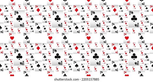Seamless patterns. Vector suits for playing cards. Fashionable design for fabric, wallpaper, textile and decor, and back cover design for playing cards.
