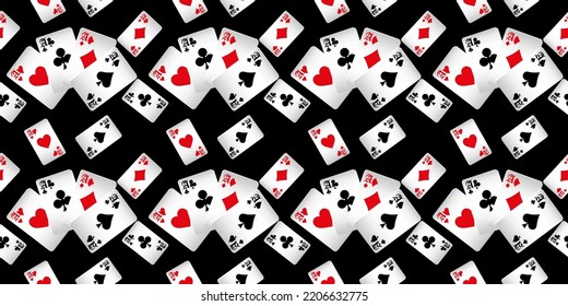 Seamless patterns. Vector suits for playing cards. Fashionable design for fabric, wallpaper, textile and decor, and back cover design for playing cards.
