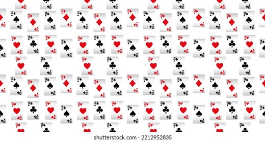 Seamless patterns. Vector suits for playing cards. Fashionable design for fabric, wallpaper, textile and decor, and back cover design for playing cards.
