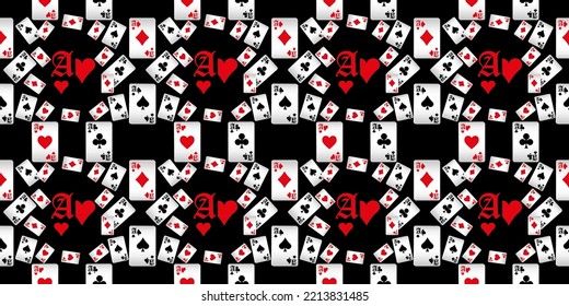 Seamless patterns. Vector suits for playing cards. Fashionable design for fabric, wallpaper, textile and decor, and back cover design for playing cards.
