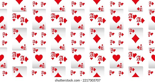 Seamless patterns. Vector suits for playing cards. Fashionable design for fabric, wallpaper, textile and decor, and back cover design for playing cards.
