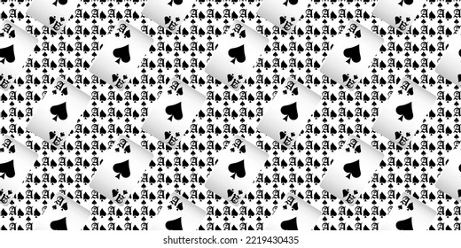 Seamless patterns. Vector suits for playing cards. Fashionable design for fabric, wallpaper, textile and decor, and back cover design for playing cards.

