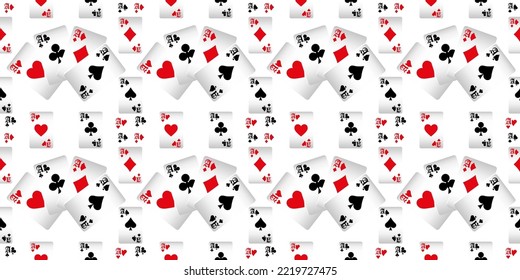 Seamless patterns. Vector suits for playing cards. Fashionable design for fabric, wallpaper, textile and decor, and back cover design for playing cards.
