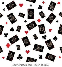 Seamless patterns. Vector suits for playing cards. Fashionable design for fabric, wallpaper, textile and decor, and back cover design for playing cards.
