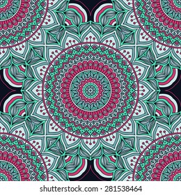 Seamless patterns. Vintage decorative elements. Hand drawn background. Islam, Arabic, Indian, ottoman motifs.