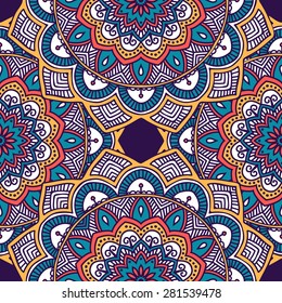 Seamless patterns. Vintage decorative elements. Hand drawn background. Islam, Arabic, Indian, ottoman motifs.