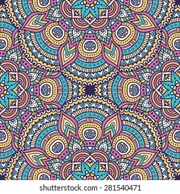 Seamless patterns. Vintage decorative elements. Hand drawn background. Islam, Arabic, Indian, ottoman motifs.