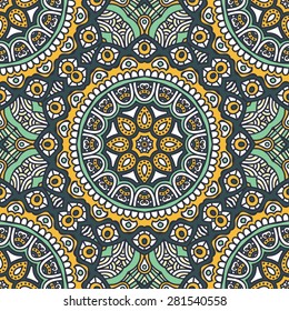 Seamless patterns. Vintage decorative elements. Hand drawn background. Islam, Arabic, Indian, ottoman motifs.